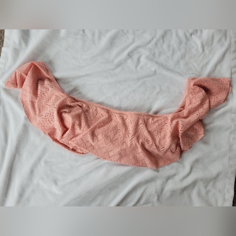 Xhilaration peach flowy cut out off the shoulder bikini top L (11-13) - Picture 9 of 9